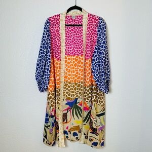 Brooke Webb for Anna & Ava Kimono One Size Long Line‎ Boho Multicolor Leopard